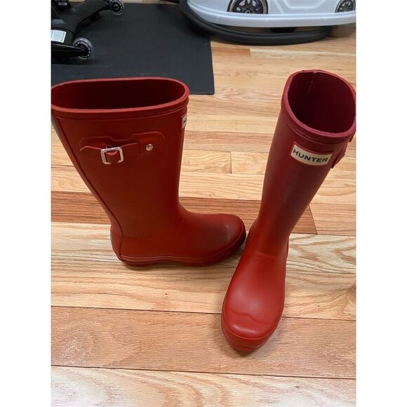 Hunter Original Kids Red Rain Boots Size 3B/4G Boys Knee High - Picture 3 of 16
